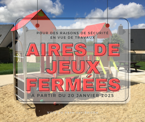 Fermeture temporaire des aires de jeux 