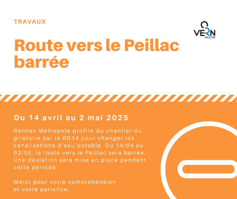 Route vers le Peillac barrée