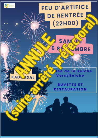 Feu d'artifice de la rentrée : annulé